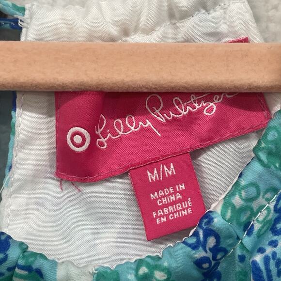 Lilly Pulitzer Target Shirt Womens Blue Sea Life Beach Shells Starfish Halter - Picture 3 of 9